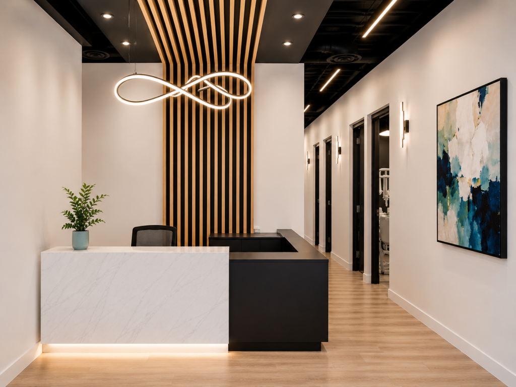 Reception and welcome area at Jade Dental in Ottawa